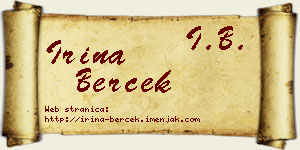 Irina Berček vizit kartica